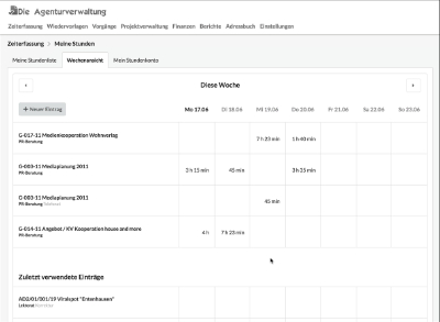 Zeiterfassung-Wochenansicht